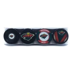 Minnesota Wild Inglasco NHL Logo Hockey Puck (4 Pack)
