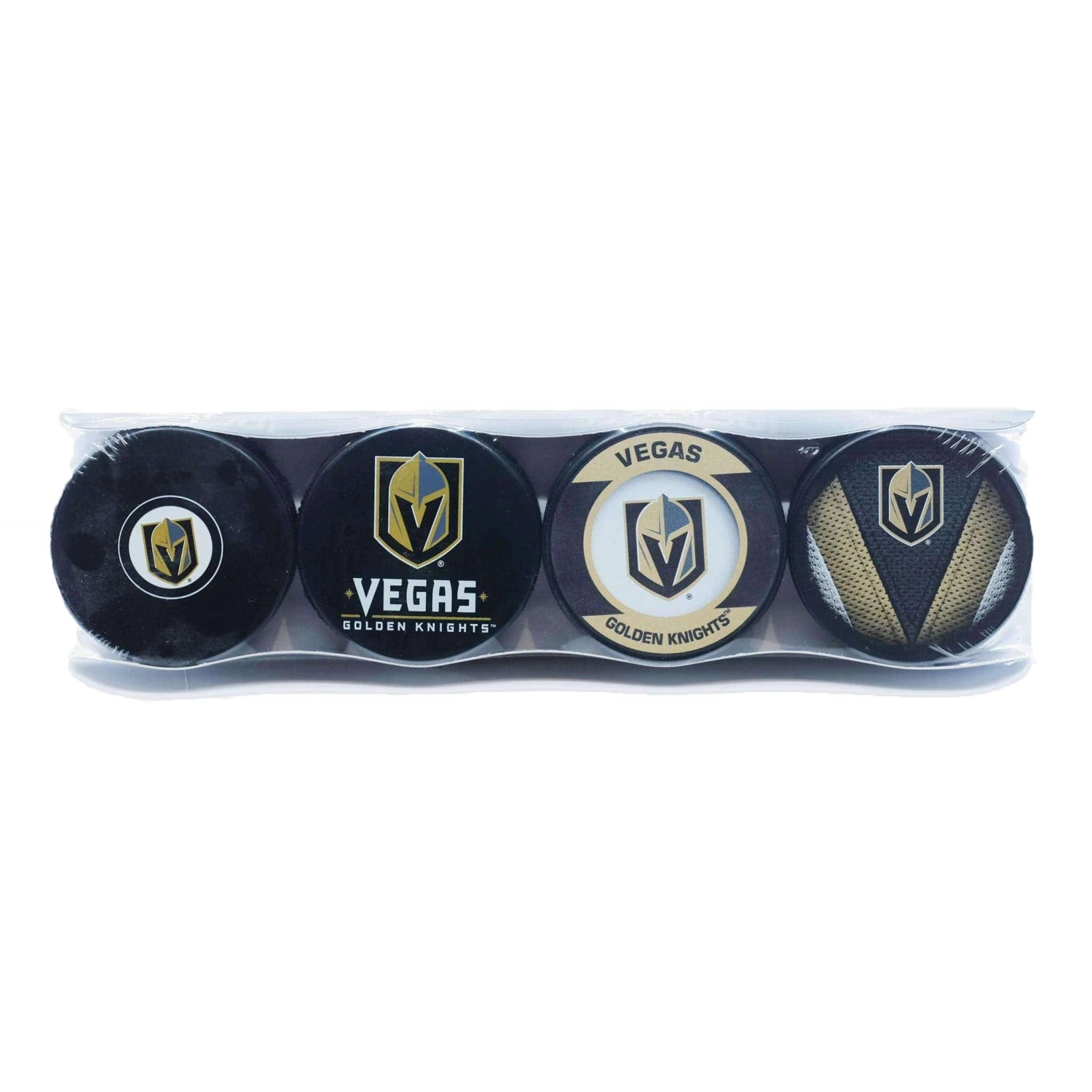 Vegas Golden Knights Inglasco NHL Logo Hockey Puck (4 Pack)