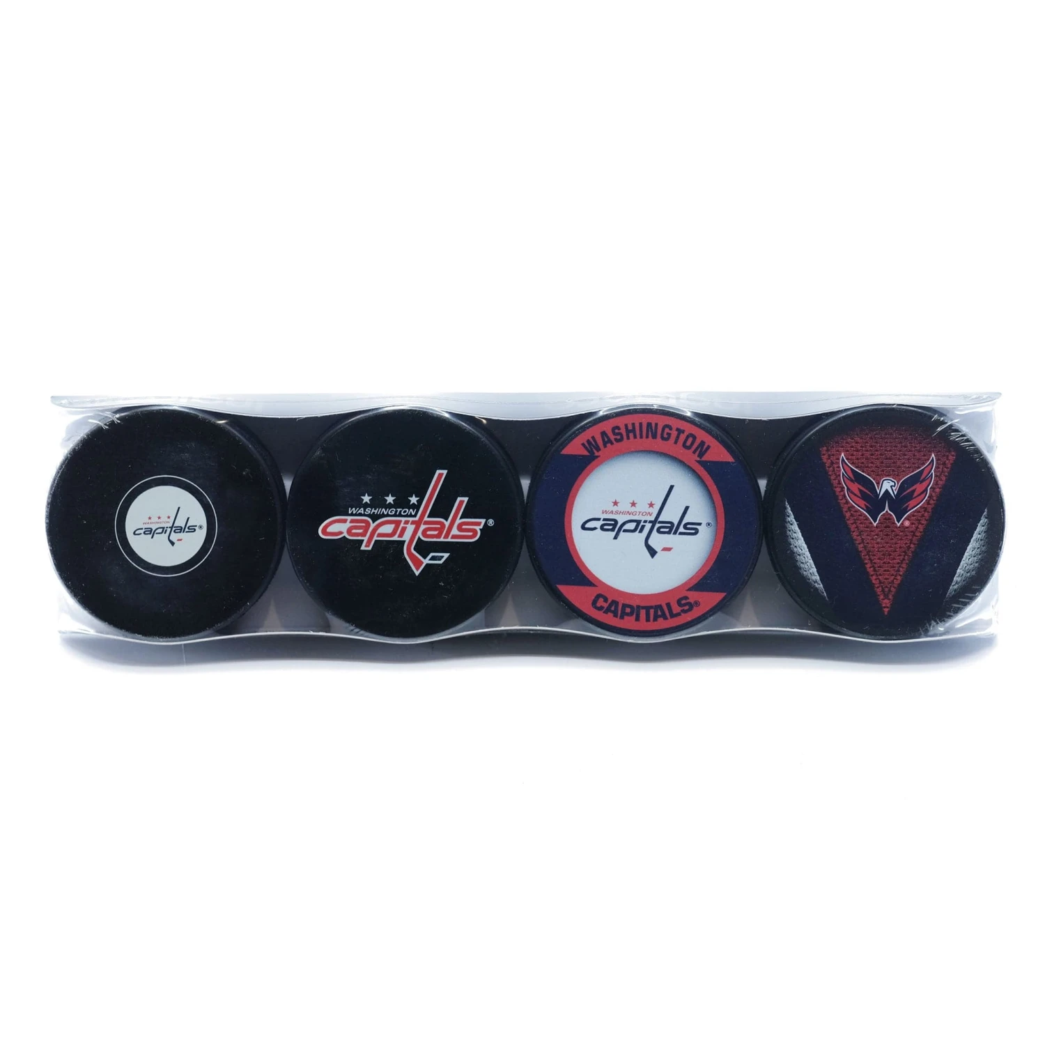 Washington Capitals Inglasco NHL Logo Hockey Puck (4 Pack)