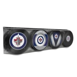 Winnipeg Jets Inglasco NHL Logo Hockey Puck (4 Pack)